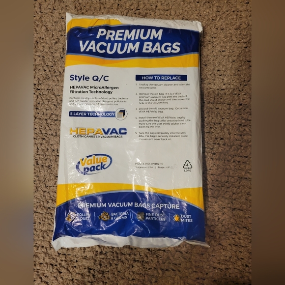 HEPAVAC Other - 🔥🔥HP🔥🔥3-16-23🔥🔥HEPAVAC PREMIUM VACUUM BAGS Q/ C STYLE 7 PACK